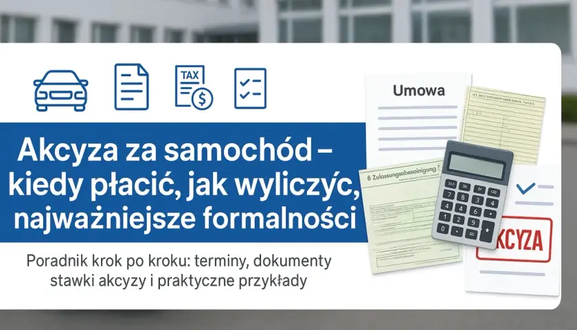Akcyza za samochód: poradnik o formalnościach, terminach i obliczeniach. Urząd skarbowy i dokumenty.